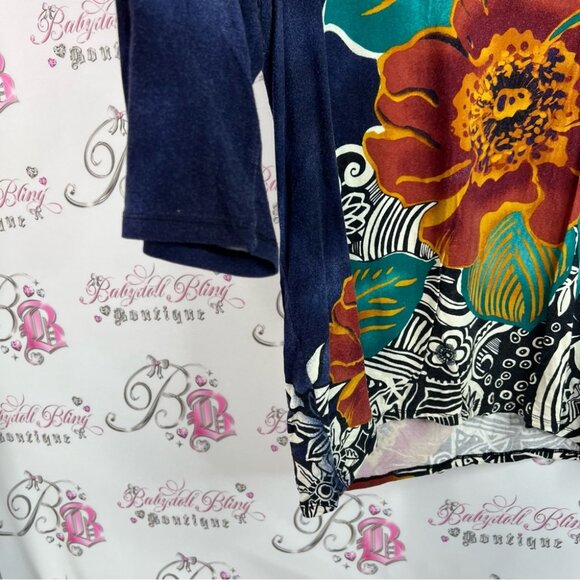 Chico's long sleeve flowers art abstract Multicolor Floral and Abstract Blouse - Picture 6 of 10